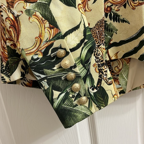 L'AGENCE Green and Cream Tropical Blazer - Picture 14 of 15